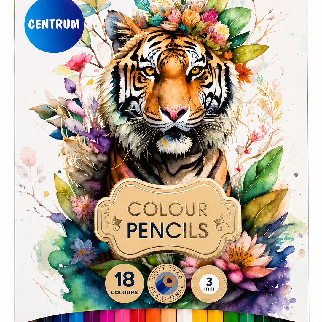 Цветни моливи CENTRUM 18 цвята, 3 mm – Тигър