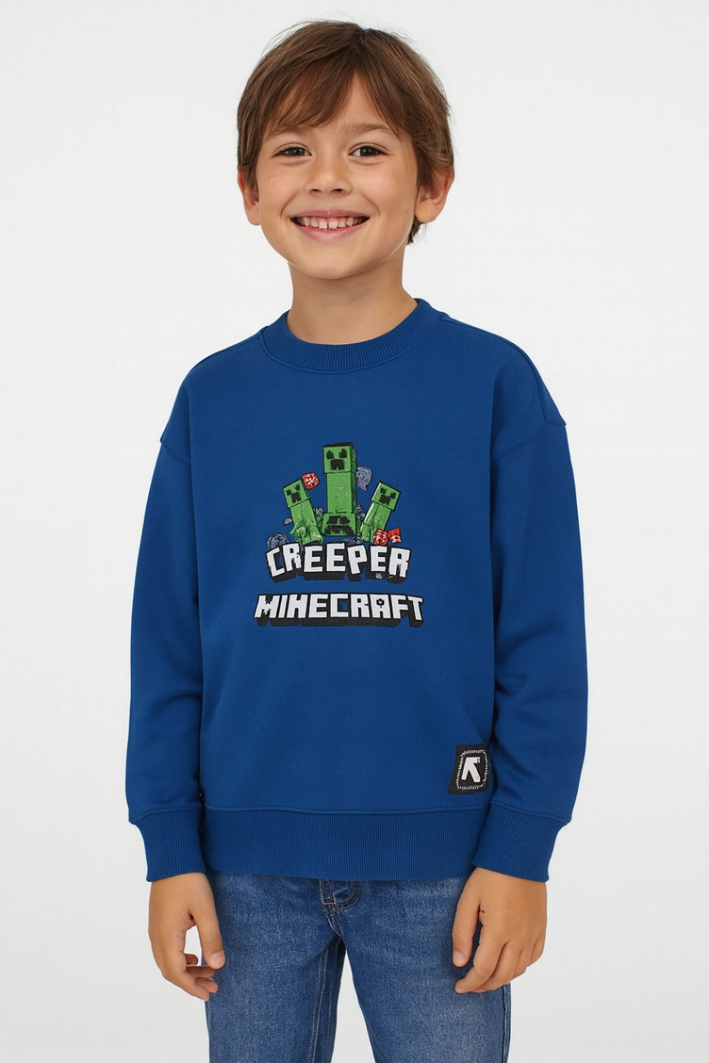 Тъмносин памучен суитшърт за момче Lucco Kids