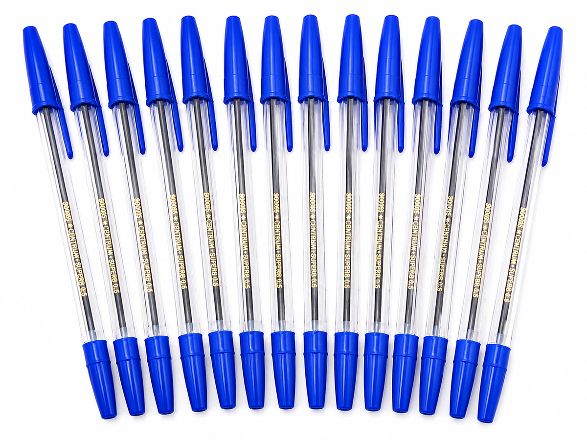 Сини химикалки CENTRUM SUPERB 0.5 mm с прозрачен корпус