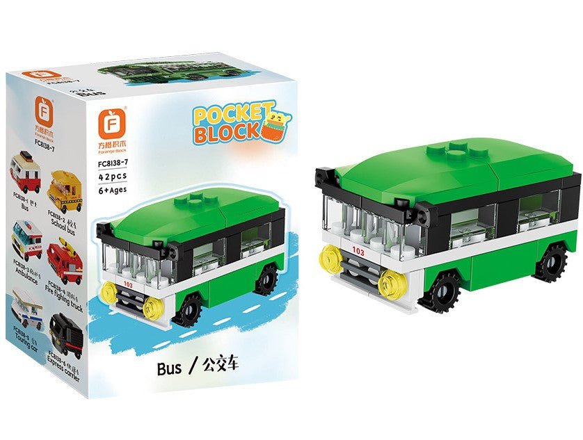 Мини конструктор Pocket Block – превозно средство, 6+ години